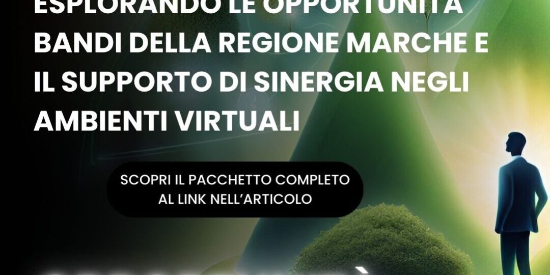 Esplorando le Opportunità: Bandi della Regione Marche e il Supporto di Sinergia negli Ambienti Virtuali Esplorando le Opportunità: Bandi della Regione Marche e il Supporto di Sinergia negli Ambienti Virtuali